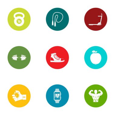 Benzersiz gövde Icons set, düz stil