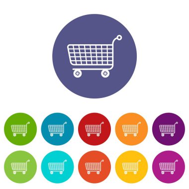 Arabası simgeler vektör renk ayarla