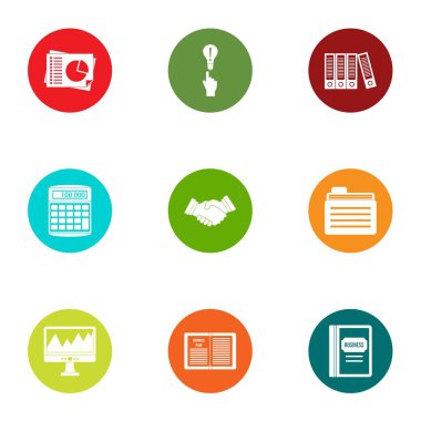 Hayatinizda Icons set, düz stil
