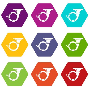 9 vektör kornet Icons set