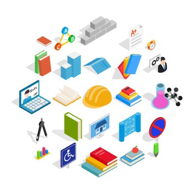 Farkında Icons set, izometrik stili