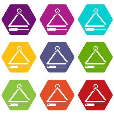 9 vektör müzikal üçgen Icons set
