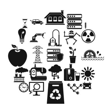 Kompansatör Icons set, basit tarzı