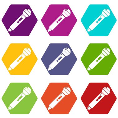 9 vektör mikrofon Icons set