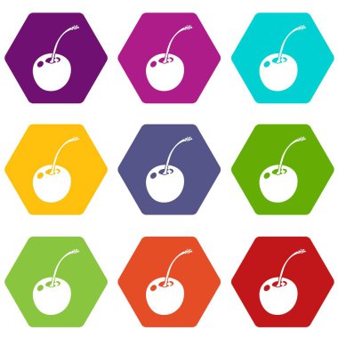 9 vektör kiraz Icons set