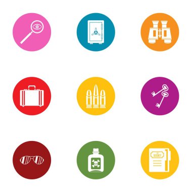 Casus Icons set, düz stil