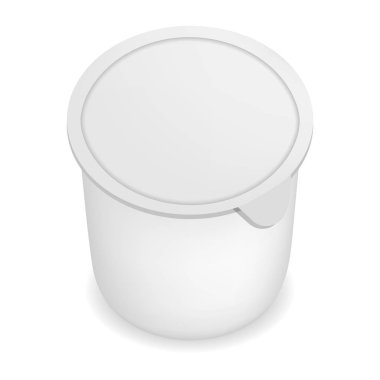 Kapalı beyaz yoğurt mockup, gerçekçi