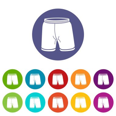 Şort simgeler kümesi vektör renk