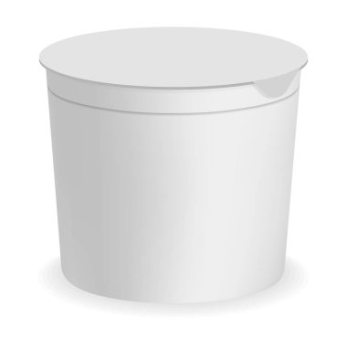 Yoğurt kutusu mockup, gerçekçi yuvarlak