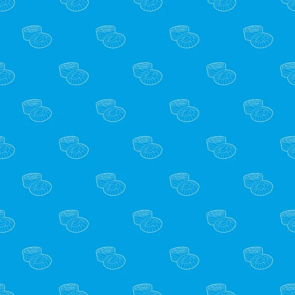 Kaffeebohnen Muster Vektor nahtlos blau — Stockvektor