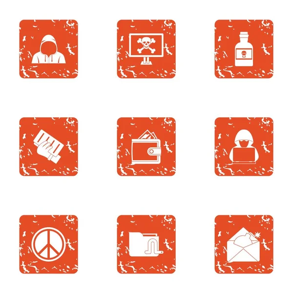 Yararlanma Icons set, grunge tarzı