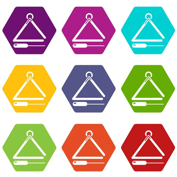 9 vektör müzikal üçgen Icons set