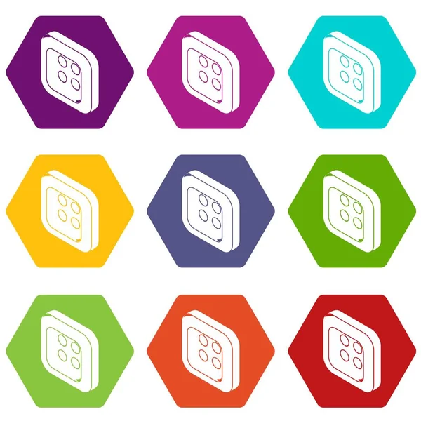 Kare giyim ikonlar 9 vektör ayarla