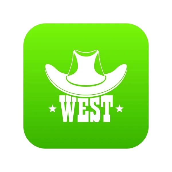 Ícone ocidental vetor verde — Vetor de Stock