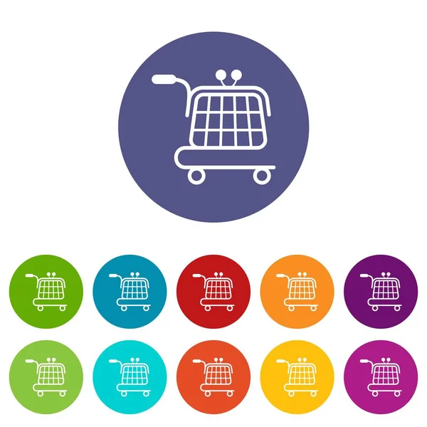 Ekonomi arabası simgeler vektör renk ayarla