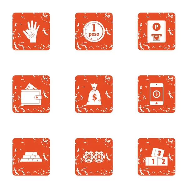 Mulct Icons set, grunge tarzı