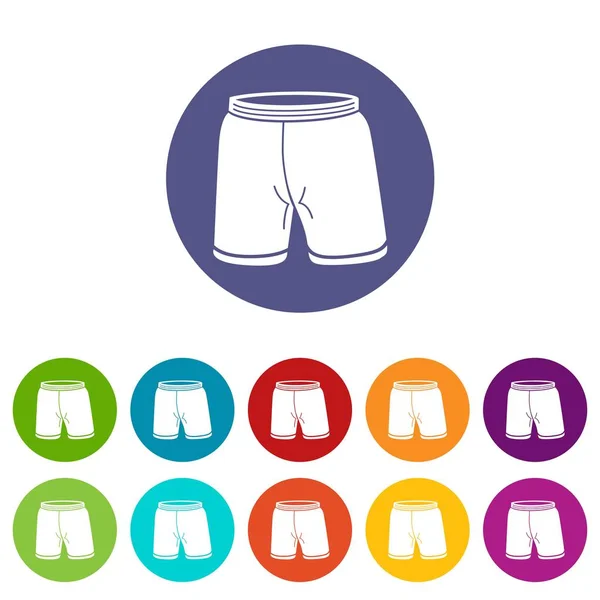 Pantalones cortos iconos conjunto vector de color — Archivo Imágenes Vectoriales