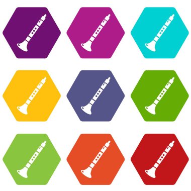 9 vektör trompet Icons set