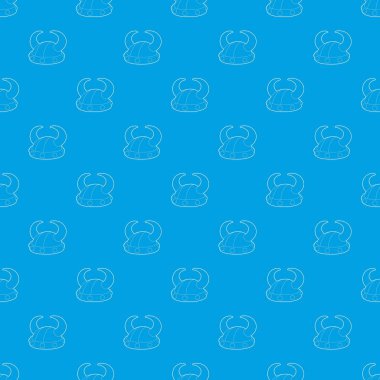 Boynuzlu miğfer desen vektör kesintisiz mavi