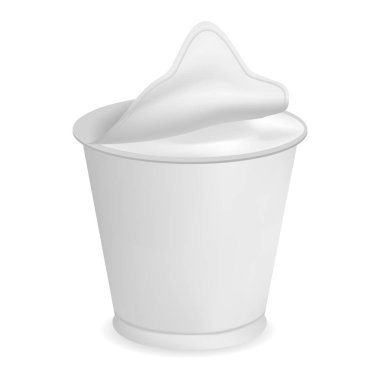 Geleneksel yoğurt kutusu mockup, gerçekçi