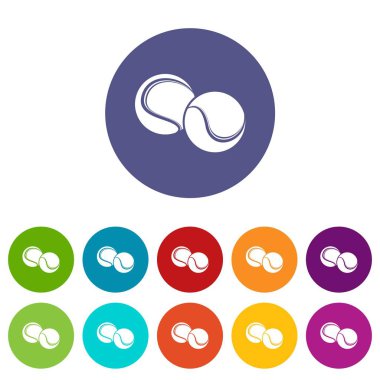 Tenis topu simgeler vektör renk ayarla