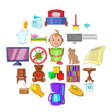 Yaz avlu simgeler ayarla, tarzı çizgi film