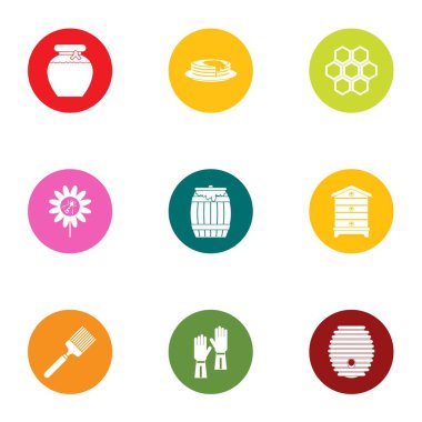 Tatlım Icons set hasat, düz stil