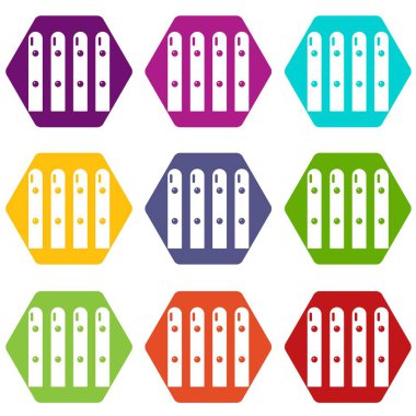 9 vektör ahşap çit Icons set