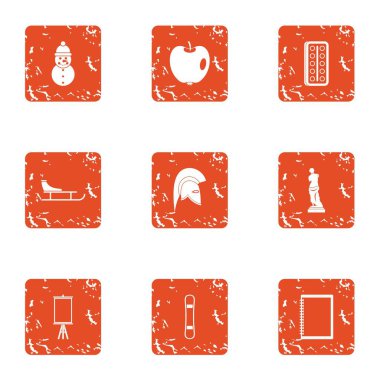 Durum simgeleri hazır, grunge tarzı