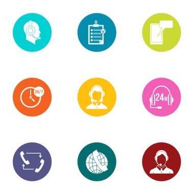 Bitir işi Icons set, düz stil