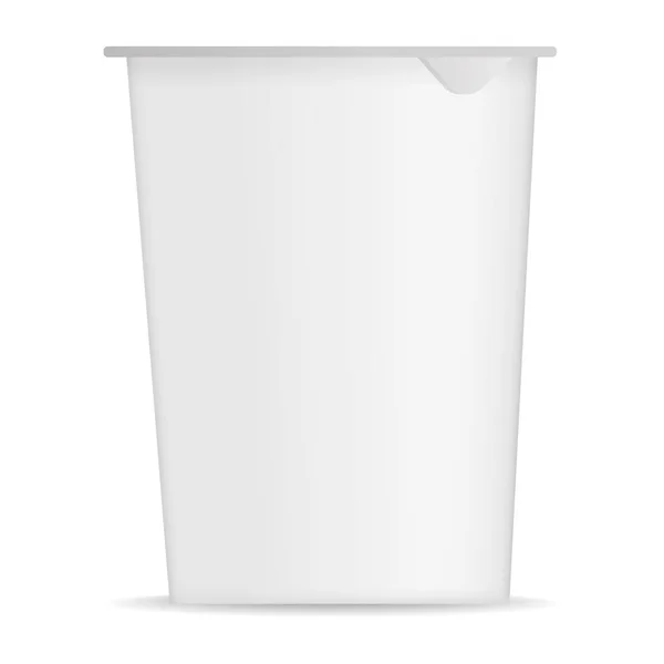 Rodada iogurte caixa mockup, estilo realista —  Vetores de Stock