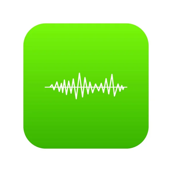 音楽音の波アイコン デジタル グリーン — ストックベクタ