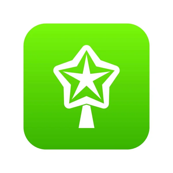 Stjärna för christmass träd ikonen digital green — Stock vektor