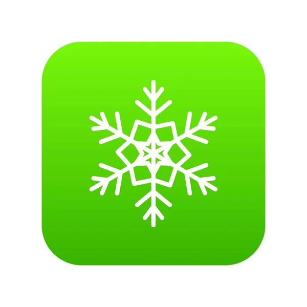 Schneeflockensymbol digital grün — Stockvektor