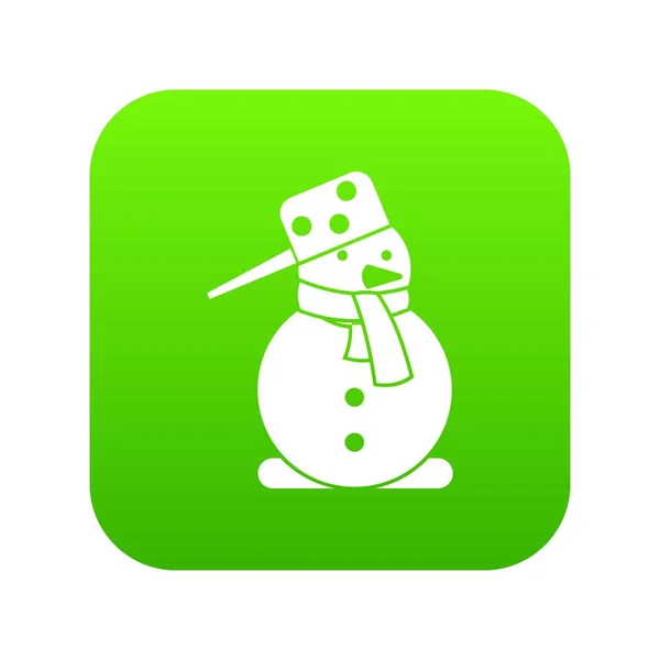 Цифровой зелёный значок снеговика — стоковый вектор