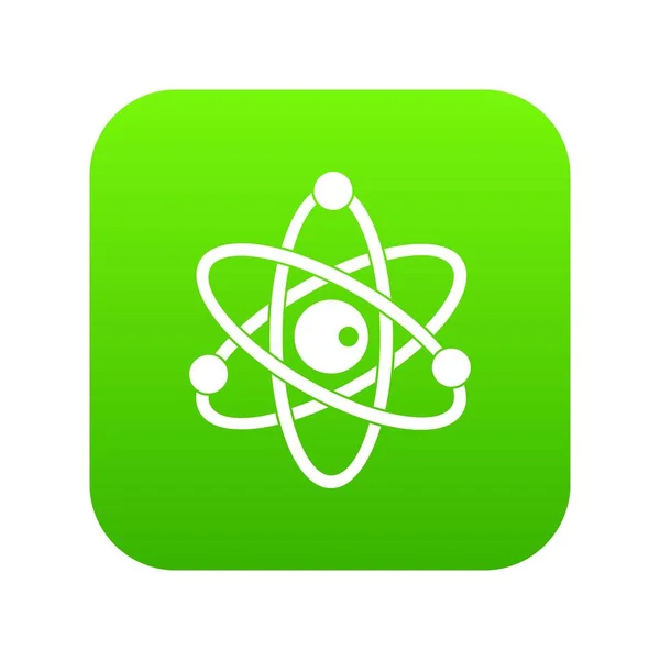 Atomi modellje ikon digitális zöld — Stock Vector