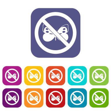 Hiçbir kelebek işareti Icons set