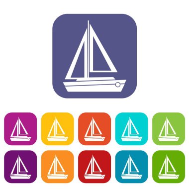 Küçük tekne Icons set