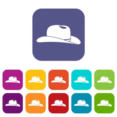 Kovboy şapkası Icons set
