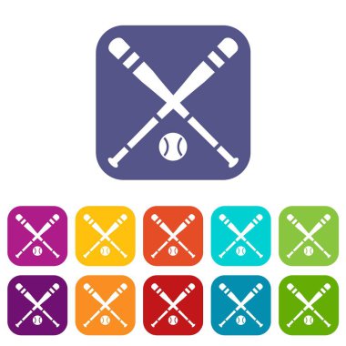 Beyzbol sopası ve topu Icons set
