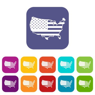 ABD harita Icons set