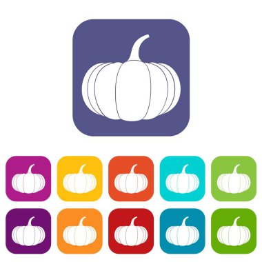 Olgun kabak Icons set