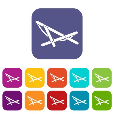 Plaj şezlong Icons set