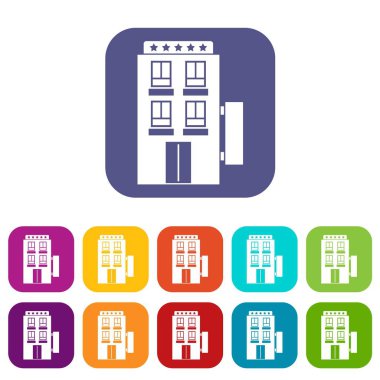 Beş yıldızlı otel Icons set