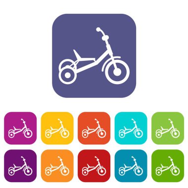 Üç tekerlekli bisiklet Icons set