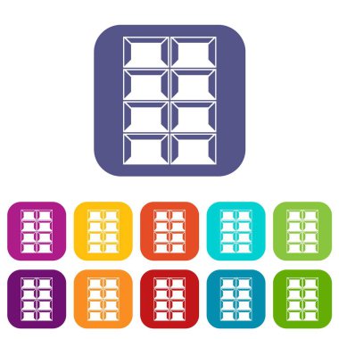 Koyu çikolata Icons set