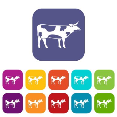 İsviçre inek Icons set