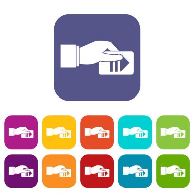 El ile otopark bilet Icons set