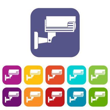 Gözetim kamera Icons set