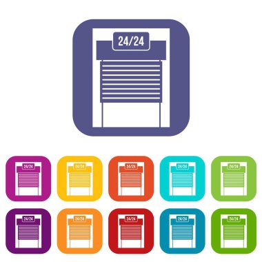 24 saat Icons set otopark